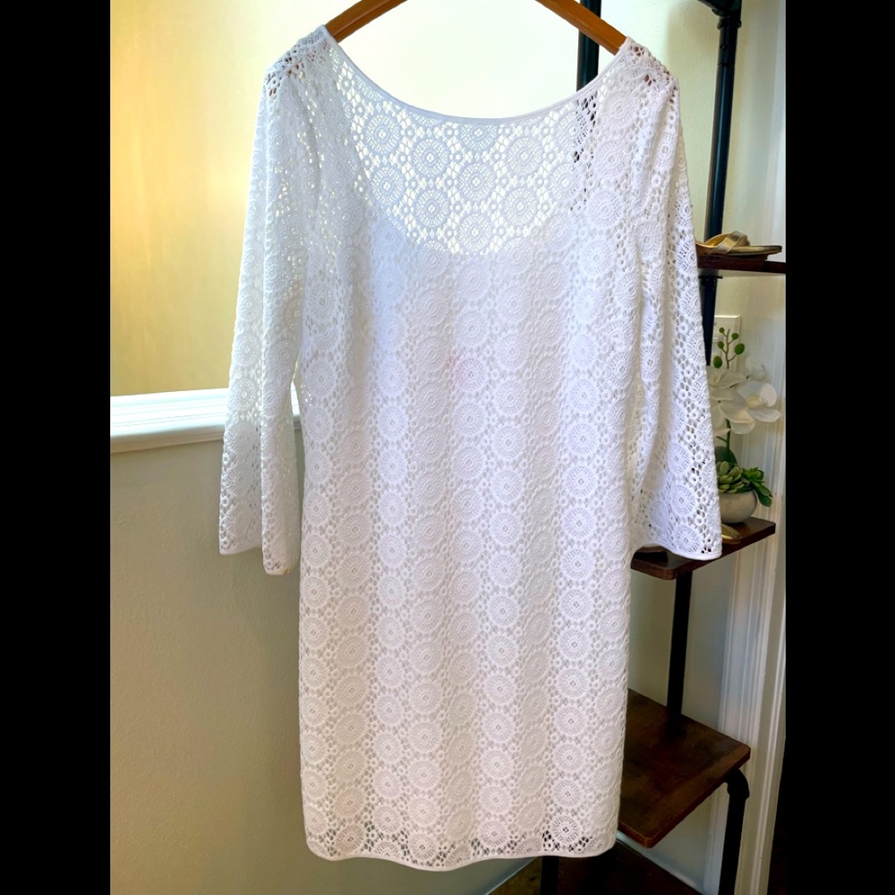 🌴🧡 Lilly Pulitzer Topanga Dress in Resort White like brand new L